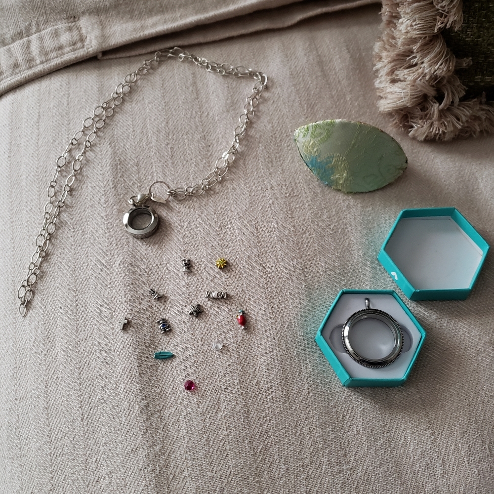 Origami Owl necklace and charms